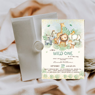 Invitation Animaux de safari jungle tropicale pour une baby s