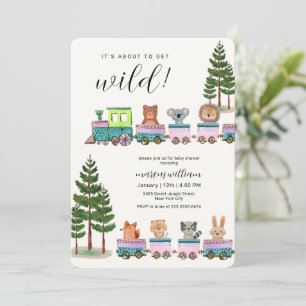 Invitation Animaux de Safari Sauvage Fantaisistes Baby Shower