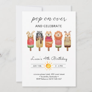 Invitation Animaux de sucette glacée Anniversaire