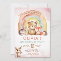 Animaux des bois Arc-en-ciel Floral Anniversaire
