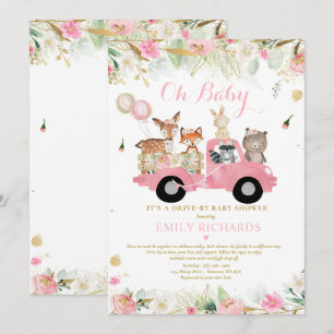 Invitation Animaux Des Bois Végétation Conduite Par Baby show