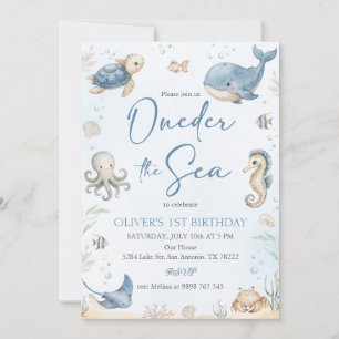 Invitation Animaux des Océans Sous la Mer