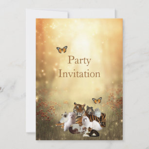 Invitation Animaux d'invitation au parc