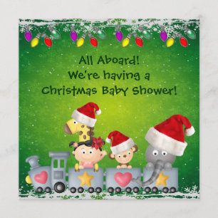 Invitation Animaux et fille mignons sur le baby shower de
