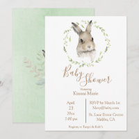 Animaux forestiers Lapin Lapin Script Aquarelle Bé