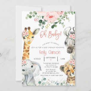Invitation Animaux Jungle Safari Oh Baby shower
