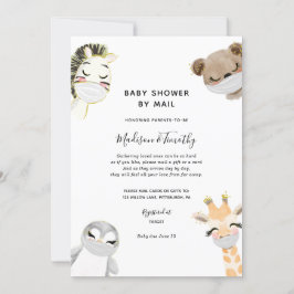 Invitation Animaux mignons dans les masques Baby shower par c