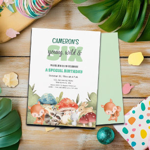 Invitation Animaux mignons de la forêt pour un 6ème anniversa