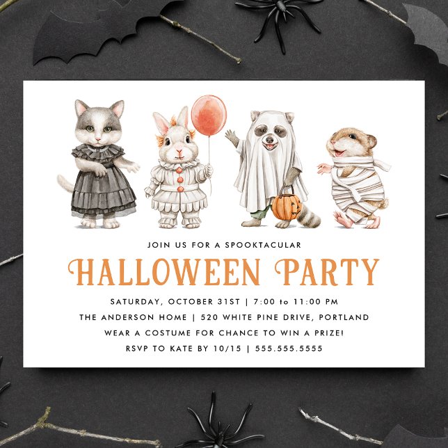 Invitation Animaux mignons Enfants Halloween Costume Party (Créateur téléchargé)