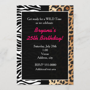 Invitation Animaux Multiples Imprimés Guépard Léop