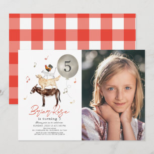Invitation Animaux musiciens Fairytale Photo Anniversaire de 