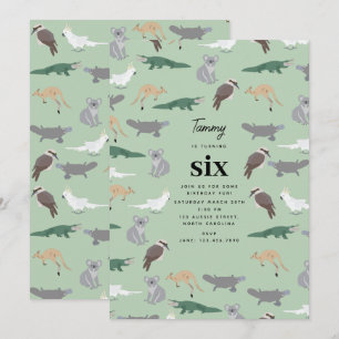Invitation Animaux Natives Australiens Eucalyptus Anniversair