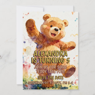 Invitation Animaux pour l'anniversaire d'un enfant - Ourson m