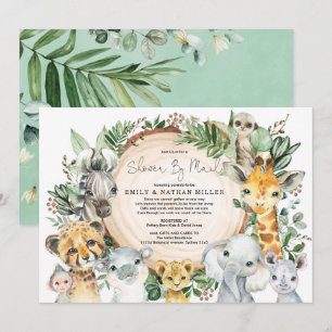 Invitation Animaux Sauvages Safari Baby shower Verdure Par Ma