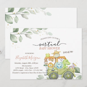 Invitation Animaux sauvages Virtual Drive Par Baby shower