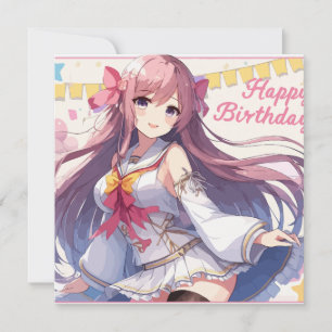 Invitation Anime Girl Joyeux anniversaire