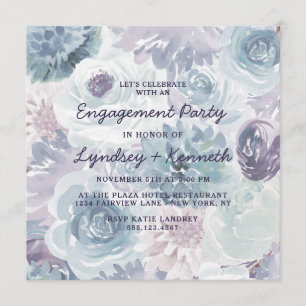 Invitation Annabelle Vintage Floral Soirée de Fiançailles Car