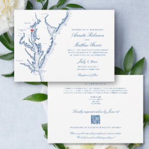 Invitation Annapolis Maryland all-in-one QR code RSVP Mariage