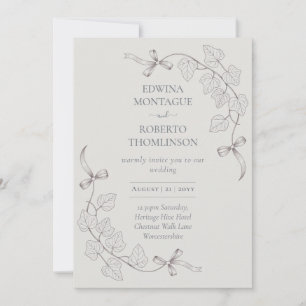 Invitation Anne Elliot Romance Mariage Silencieux - Rubans Li
