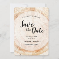 Anneaux d'arbre rustique Mariage Enregistrer la ph