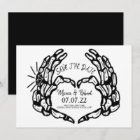 Anneaux de mariage en forme de cœur de squelette n