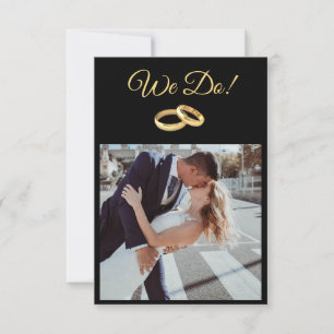 Invitation Anneaux de mariage-Noir et Or-Nous faisons-