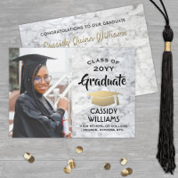 Année de classe Marbre blanc et médaille d'or phot