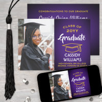 Année de classe Purple and Gold Modern Graduation