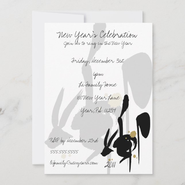 Invitation Année du lapin (Devant)