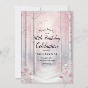 Invitation Année personnalisée Pétales givrés en hiver Annive