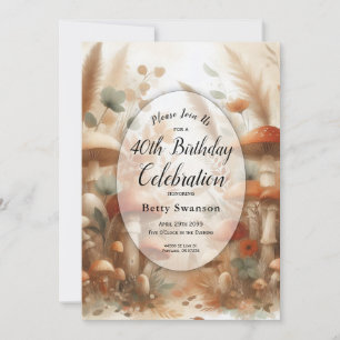 Invitation Année personnalisée Terracotta Toadstool Woodland 