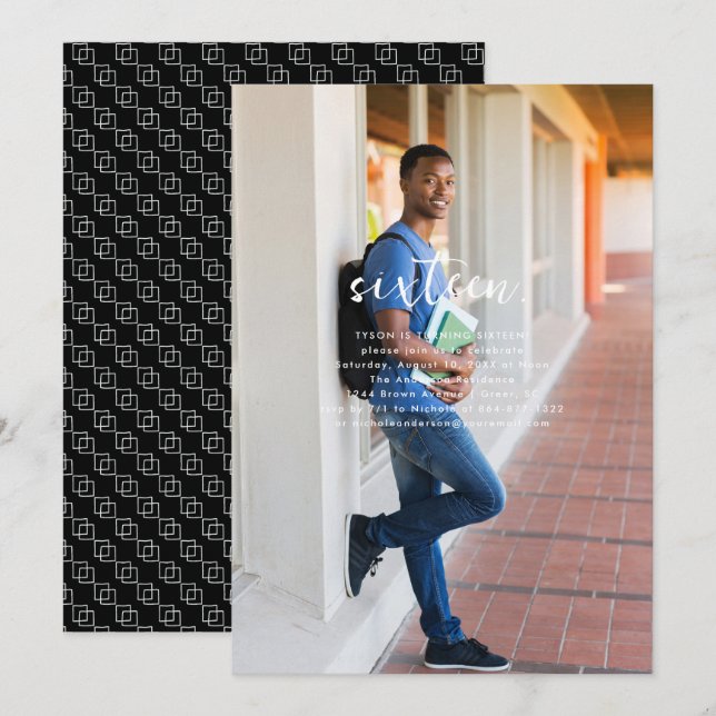 Invitation Année | Photo simple fête d'anniversaire (Devant / Derrière)