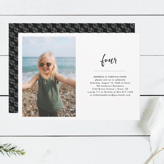 Invitation Année | Photo simple fête d'anniversaire (Créateur téléchargé)