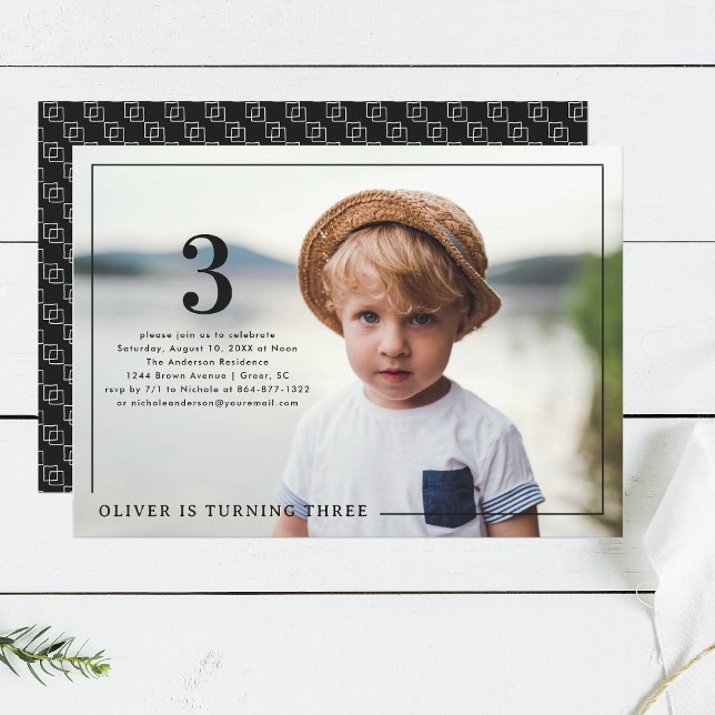 Invitation Année | Photo simple fête d'anniversaire (Créateur téléchargé)