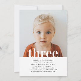 Invitation Année | Photo simple fête d'anniversaire