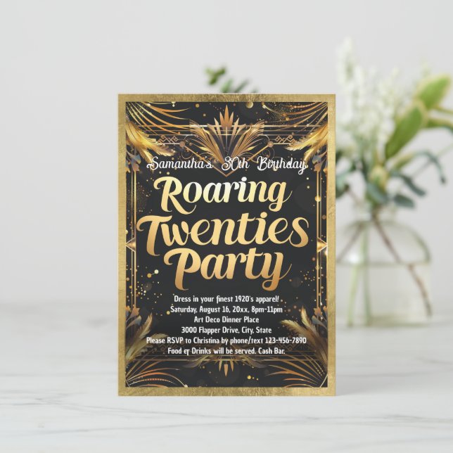 Invitation Années folles 1920's Party Thème Social (Debout devant)