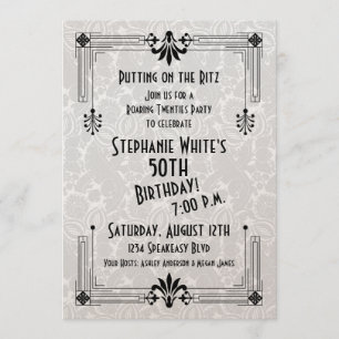 Invitation Années folles Années Années 20 Art déco 50e annive