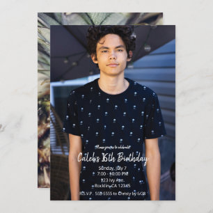 Invitation Anniaphe tropicale moderne Photo fête d'anniversai