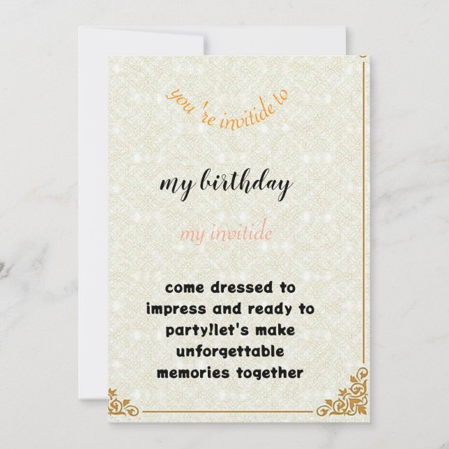 invitation anniversaire (Devant)