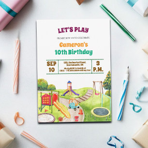Invitation anniversaire 10 ans Fête colorée dans l