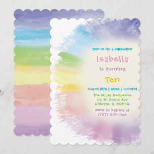 Invitation anniversaire 10 ans pour fille à peindr
