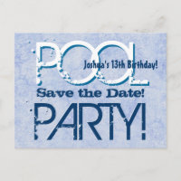 Invitation anniversaire 13 ans Fête Piscine V05