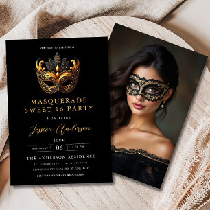 Invitation anniversaire 16 ans photo Mascarade Noi