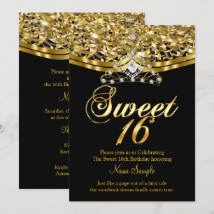 Invitation Anniversaire 16 ans Sweet Sixteen Fête d'anniversa