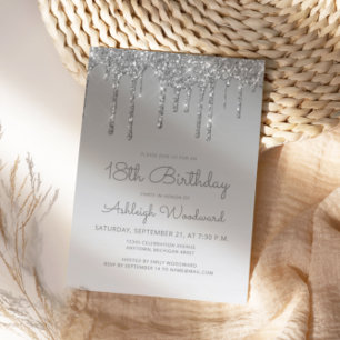Invitation Anniversaire 18 Ans Chic Paillettes Arg