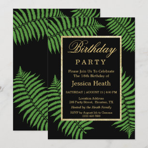 Invitation Anniversaire 18 ans Elégant Classe Fougère