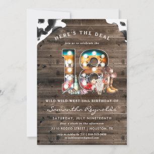 Invitation Anniversaire 18 ans   Wild West Cowboy