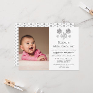 Invitation Anniversaire 1 an de Winter Onederland flocon de n