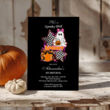 Anniversaire 1 an Ghost à carreaux Halloween