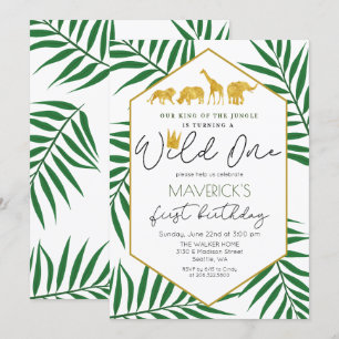 Invitation Anniversaire 1 an Jungle Safari Wild On